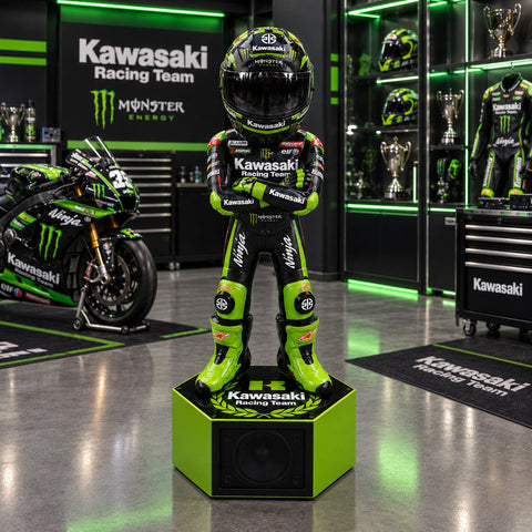 Helmstand Kawasaki Racing edition with Bluetooth speaker base