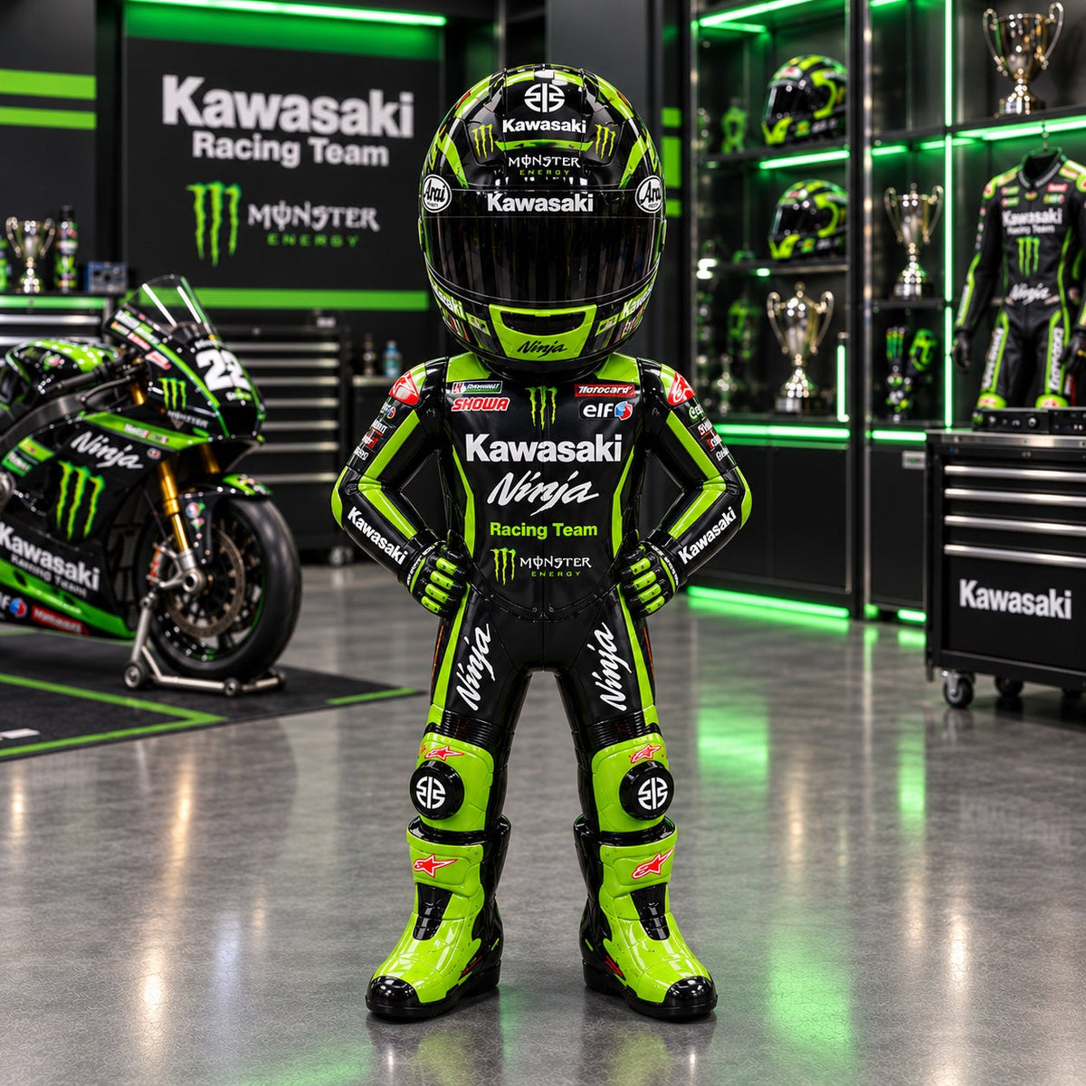 Helmstand Kawasaki Racing standard base edition