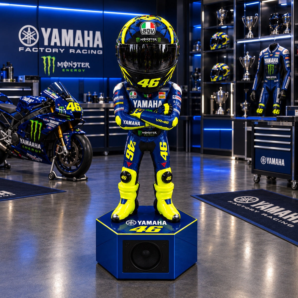 Helmstand Yamaha 46 edition with Bluetooth speaker base